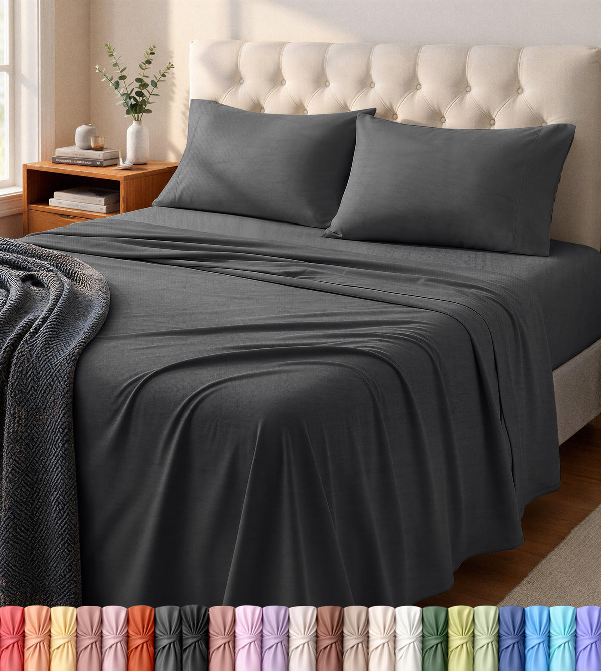 Utopia Bedding king jersey-knit fitted sheet with deep pocket for secure fit