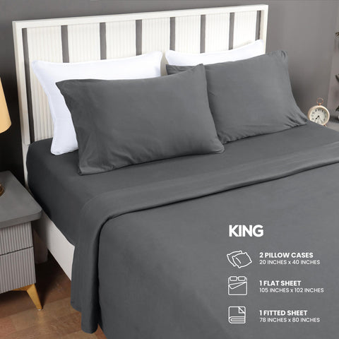Utopia Bedding king jersey-knit pillowcase left demonstrates soft stretch for easy on/off