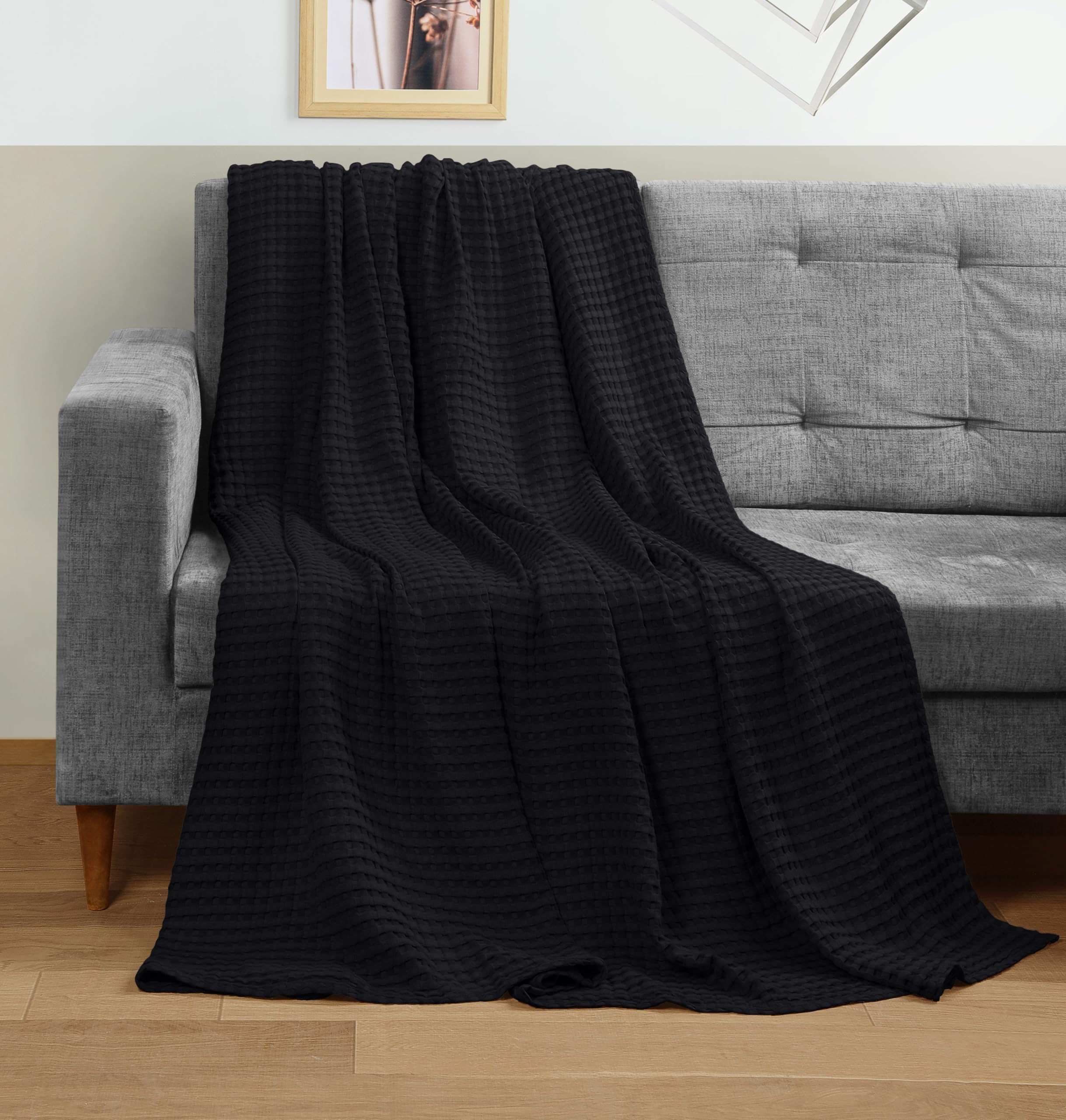 Utopia Bedding king size blanket on bed demonstrates versatile all season use.