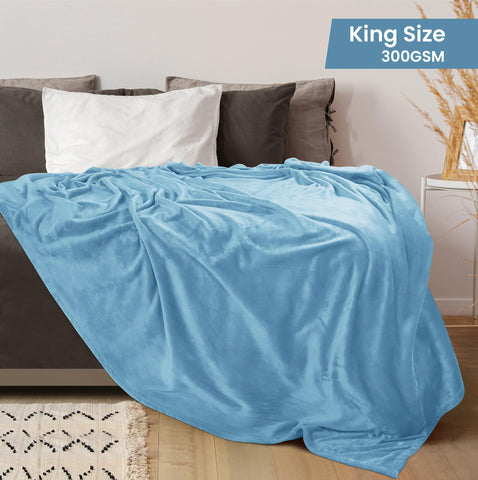 Utopia Bedding king-size blanket draped over bed for everyday comfort