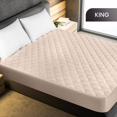 Utopia Bedding king-size mattress pad close-up highlights elastic edge for secure fit.