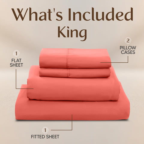 Utopia Bedding king-size pillowcases coral, soft-touch against skin for smooth sleep