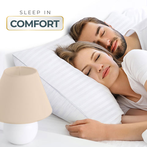 Utopia Bedding king-size pillows suit back, side, and stomach sleepers.