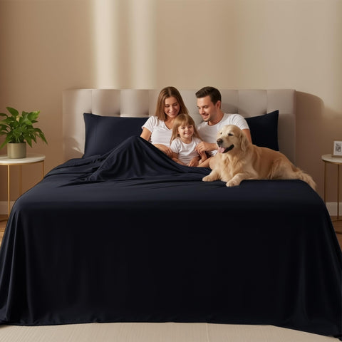 Utopia Bedding king-size sheet set fitted sheet showing deep-pocket elastic