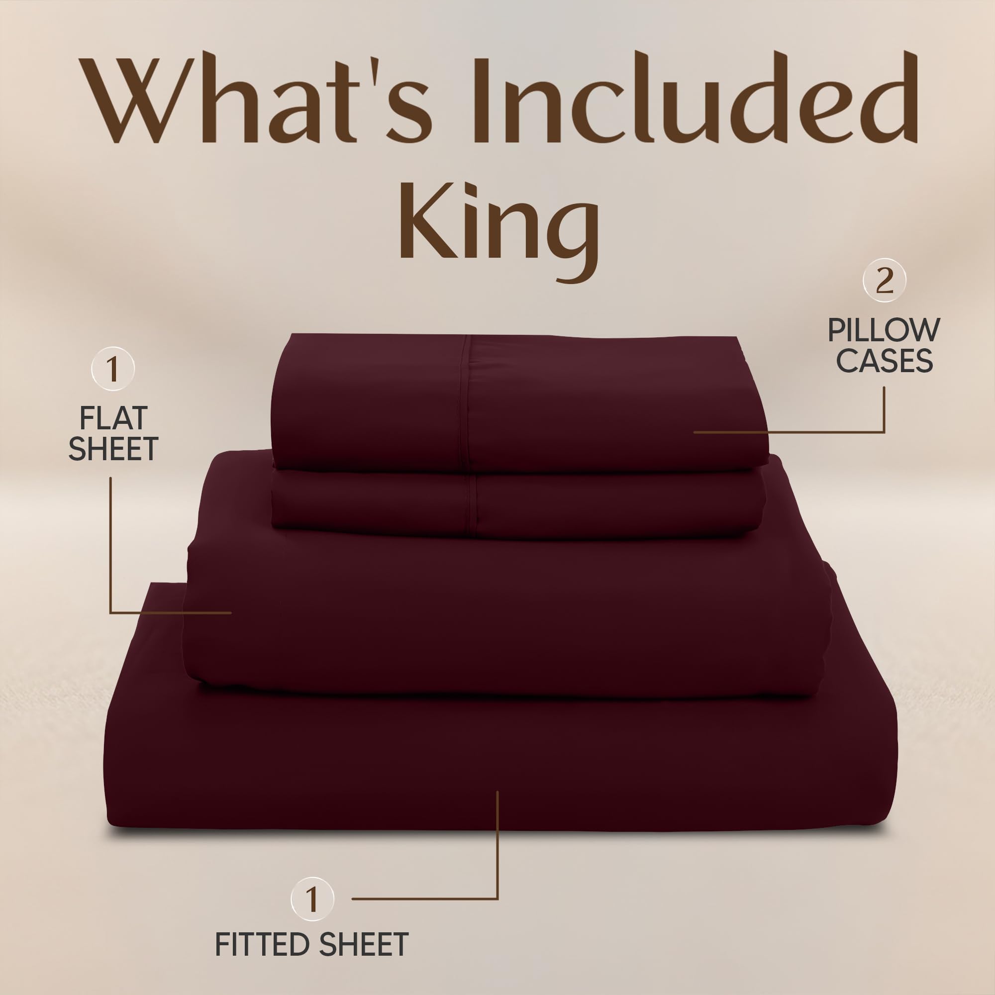 Utopia Bedding burgundy pillowcases for coordinated, easy-care style