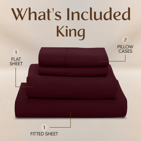 Utopia Bedding burgundy pillowcases for coordinated, easy-care style