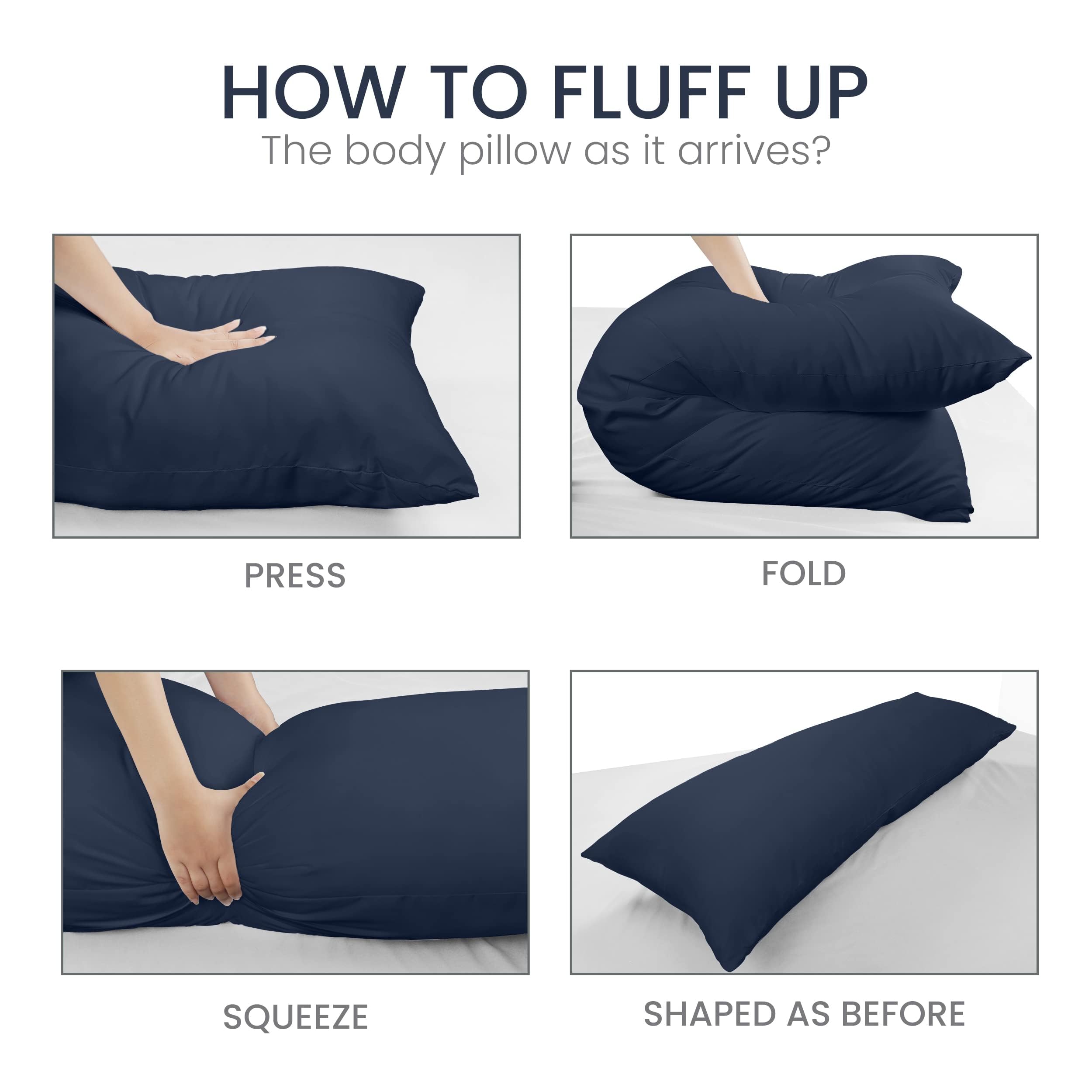 Utopia Bedding long 20x54 pillow suits multiple sleeping positions.