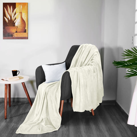 Machine-washable Utopia Bedding blanket shown with care label