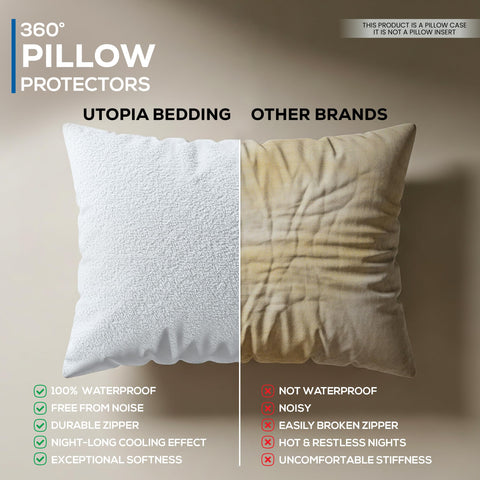 Utopia Bedding machine washable pillow protectors for easy care