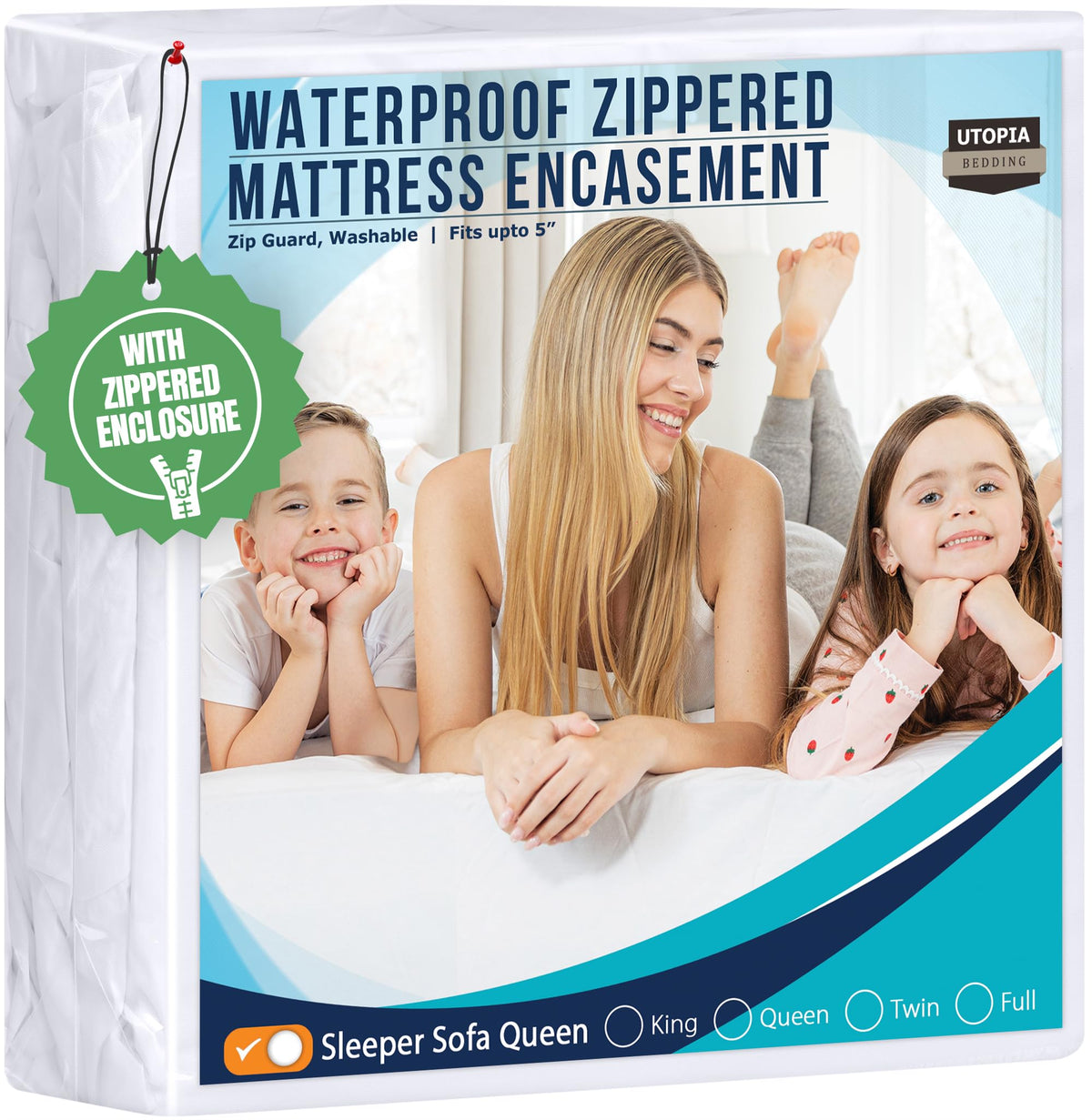 Utopia Bedding mattress protector offering 360-degree coverage for sleeper sofa queen mattress