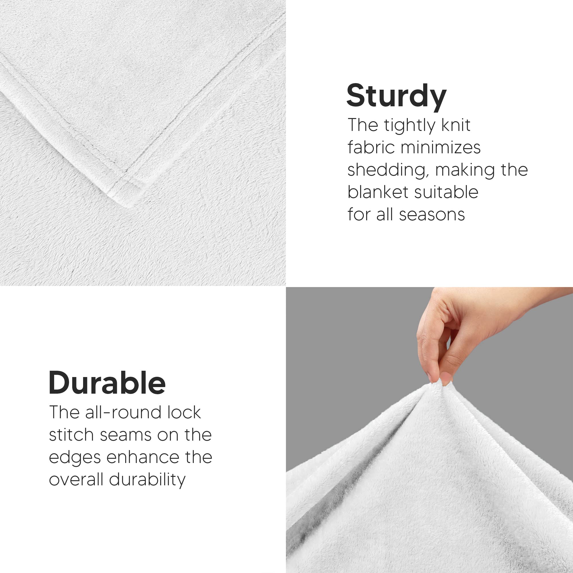 Utopia Bedding microfiber blanket wash care close-up, machine washable and quick to dry