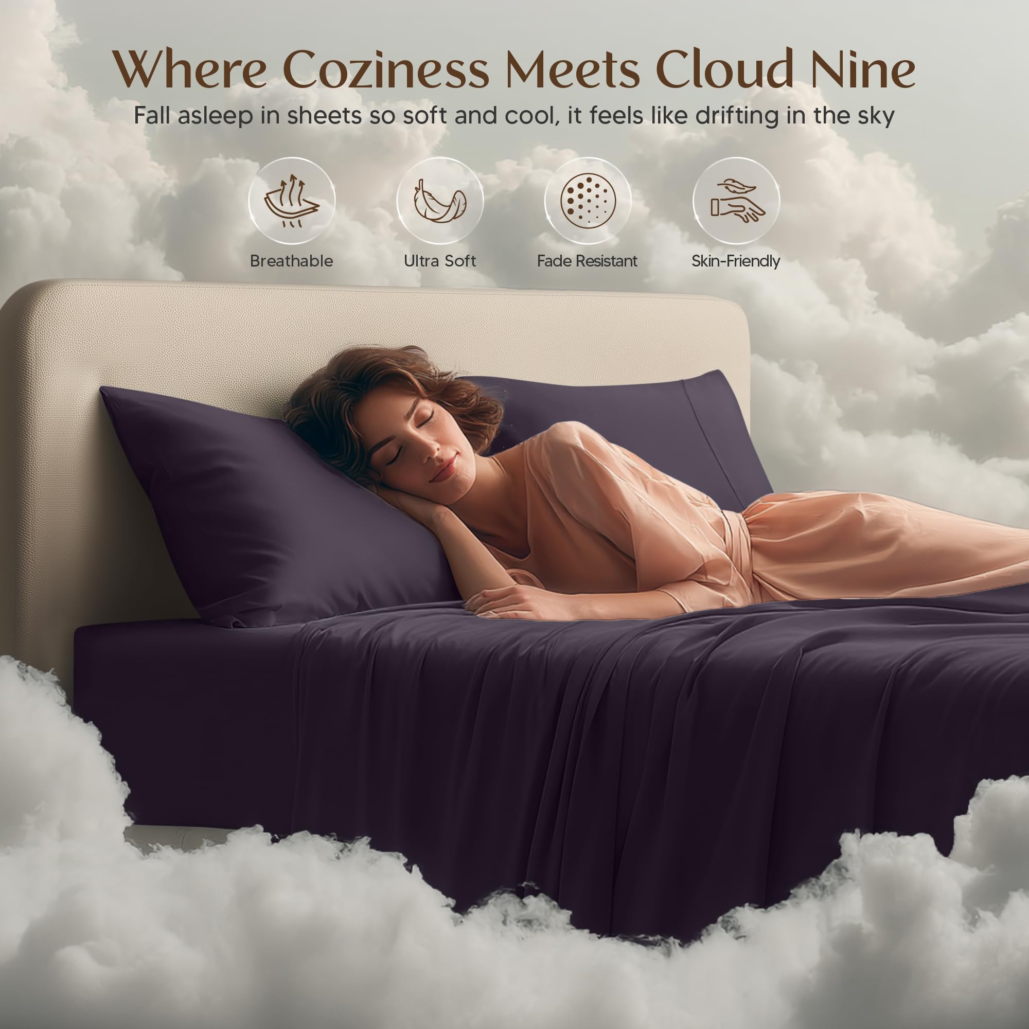 Utopia Bedding microfiber closeup shows ultra-soft breathable texture and subtle sheen