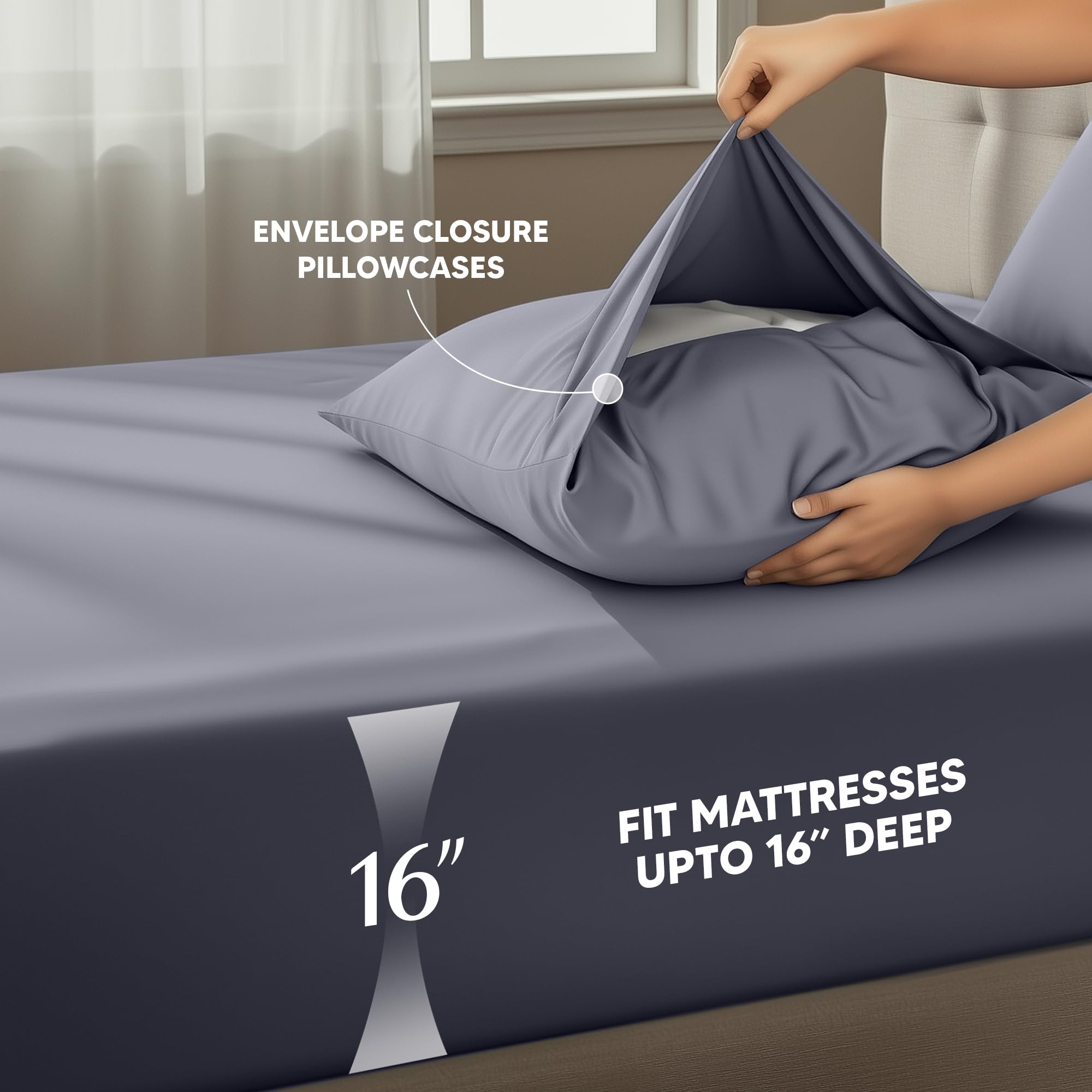 Utopia Bedding microfiber close-up highlights soft texture and breathable feel