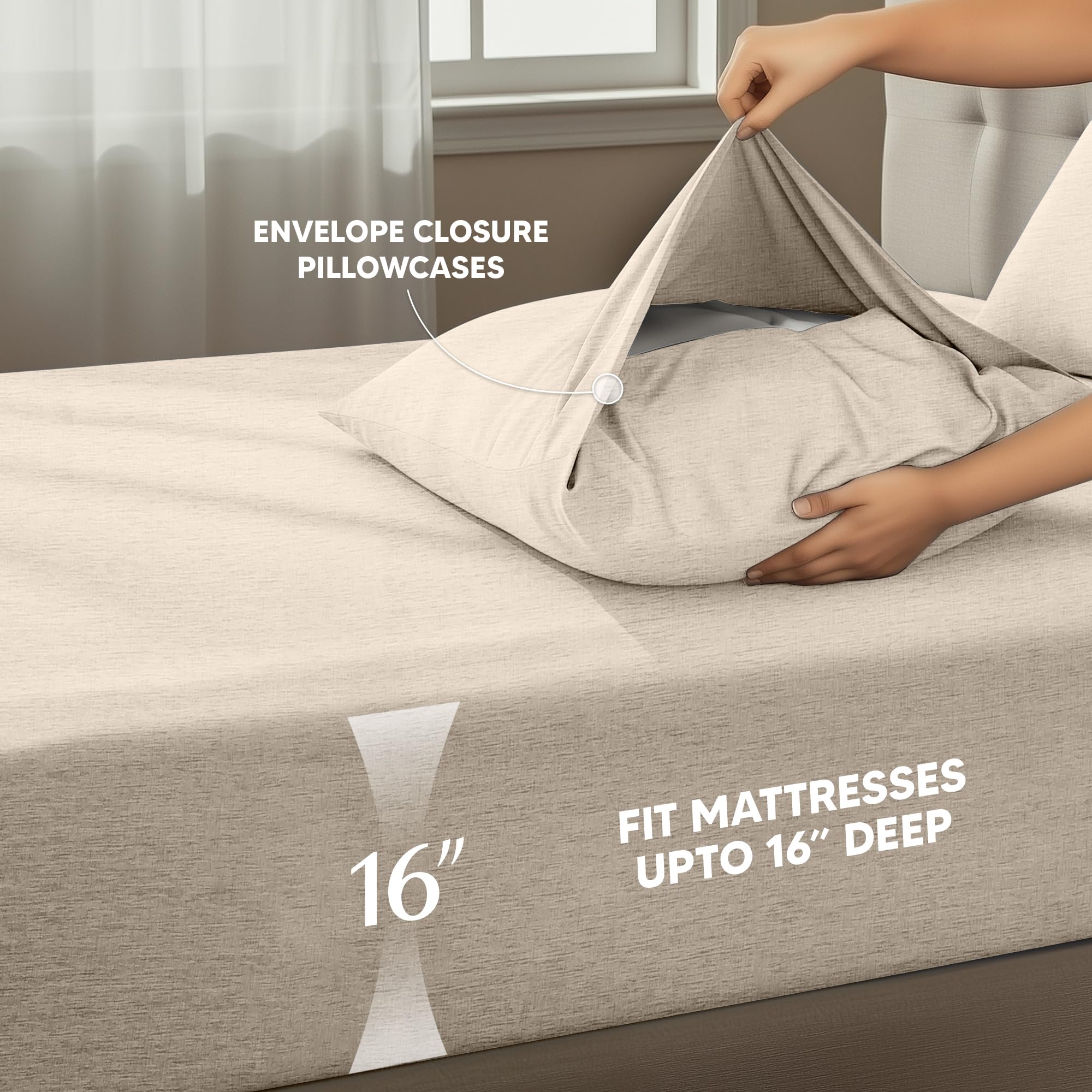Closeup of brushed microfiber texture from Utopia Bedding for coziness