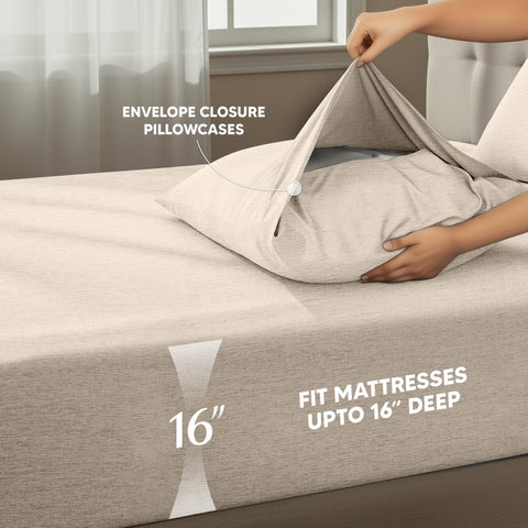 Closeup of brushed microfiber texture from Utopia Bedding for coziness