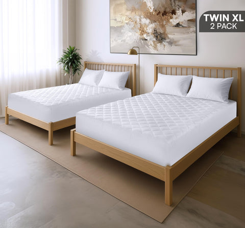 Utopia Bedding microfiber mattress pad close-up shows plush loft and softness