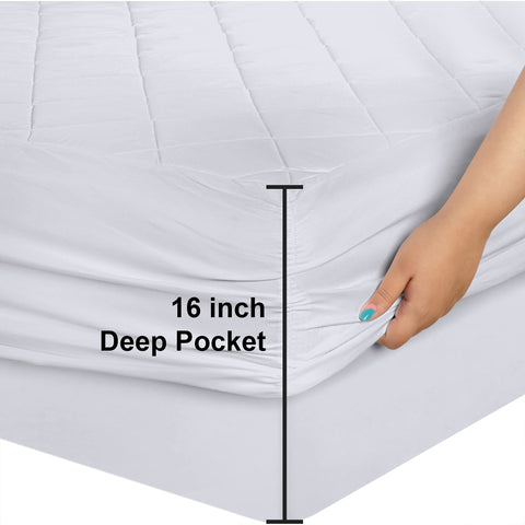 Soft loft microfiber quilted pad from Utopia Bedding adds plush cushion