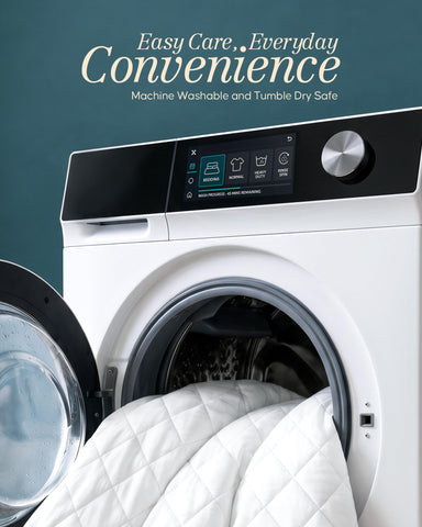 Utopia Bedding microfiber quilted top offers breathable comfort.