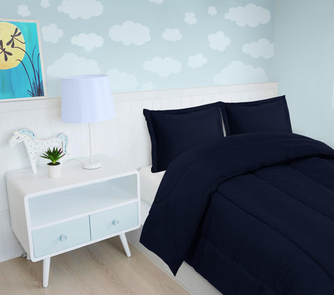 Utopia Bedding navy kids comforter set machine washable for quick cleanup