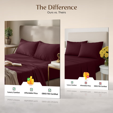 Utopia Bedding OEKO-TEX certified badge indicates safe, chemical-free materials