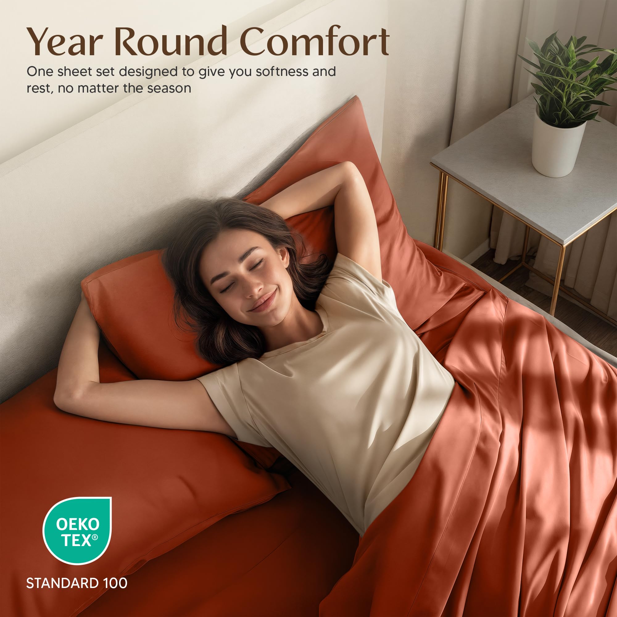 OEKO-TEX certified label on Utopia Bedding sheets for skin-friendly safety