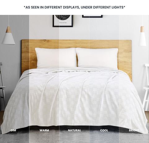 Utopia Bedding all-season blanket with oversized design to accommodate shrinkage.