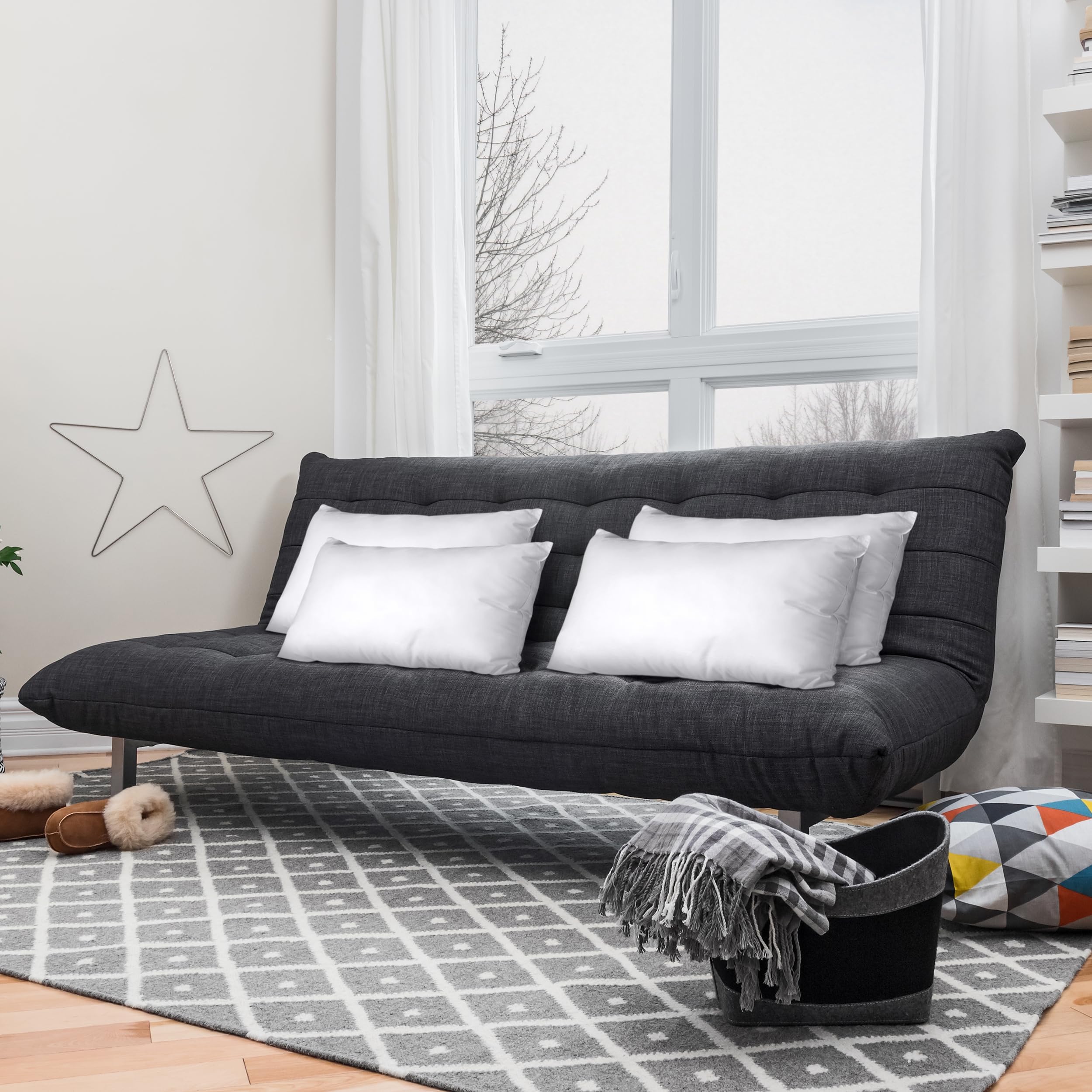 Utopia Bedding decorative pillow styling for living room