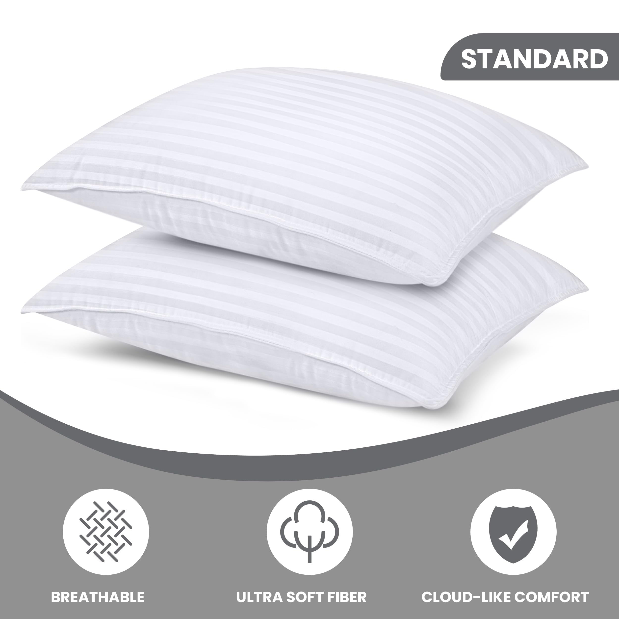 Utopia Bedding pillow fill close-up showing plush hollow fiber for neck and head support