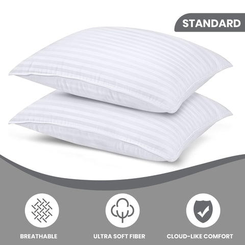 Utopia Bedding pillow fill close-up showing plush hollow fiber for neck and head support