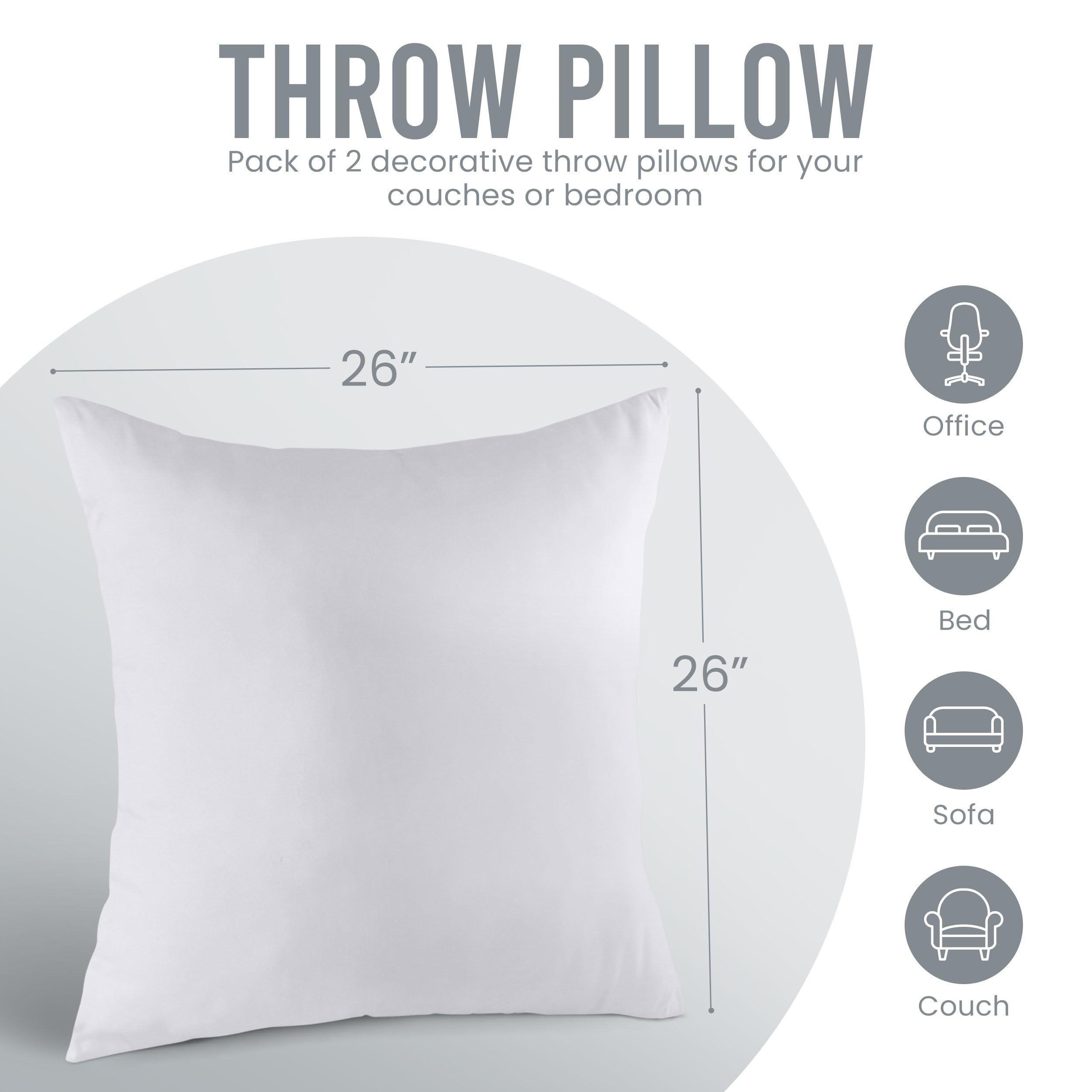 Utopia Bedding 26x26 insert on a decorative couch demonstrates versatile decor use.