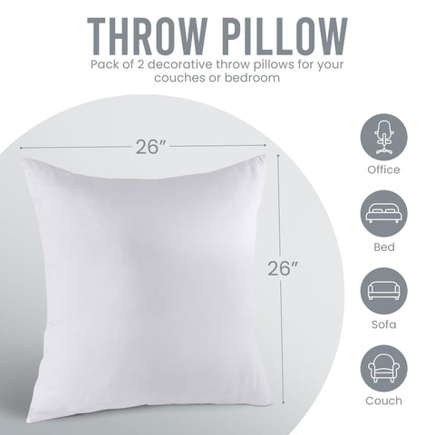 Utopia Bedding 26x26 insert on a decorative couch demonstrates versatile decor use.