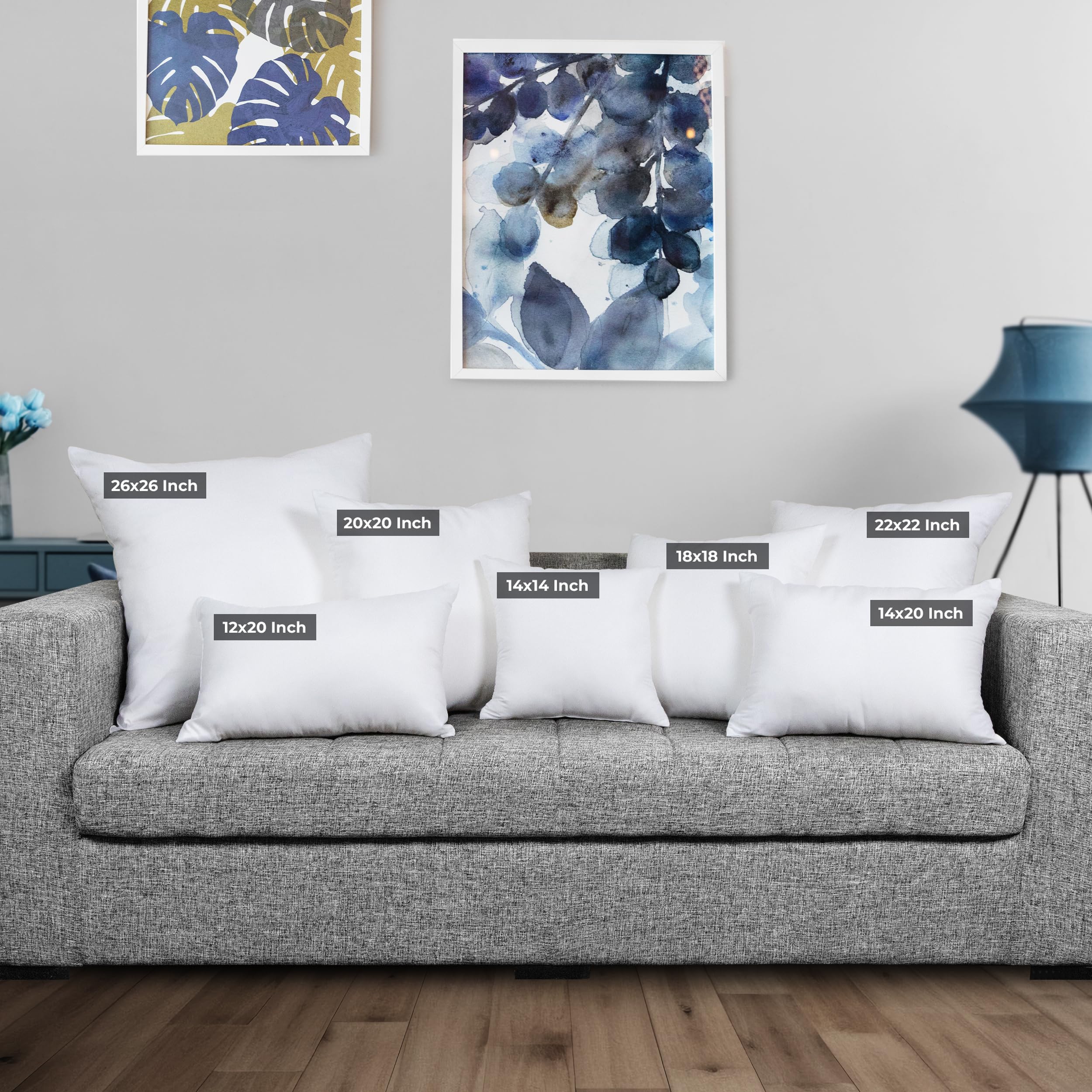 Utopia Bedding 26x26 pillow insert displays plush siliconized fiber fill for lasting loft.
