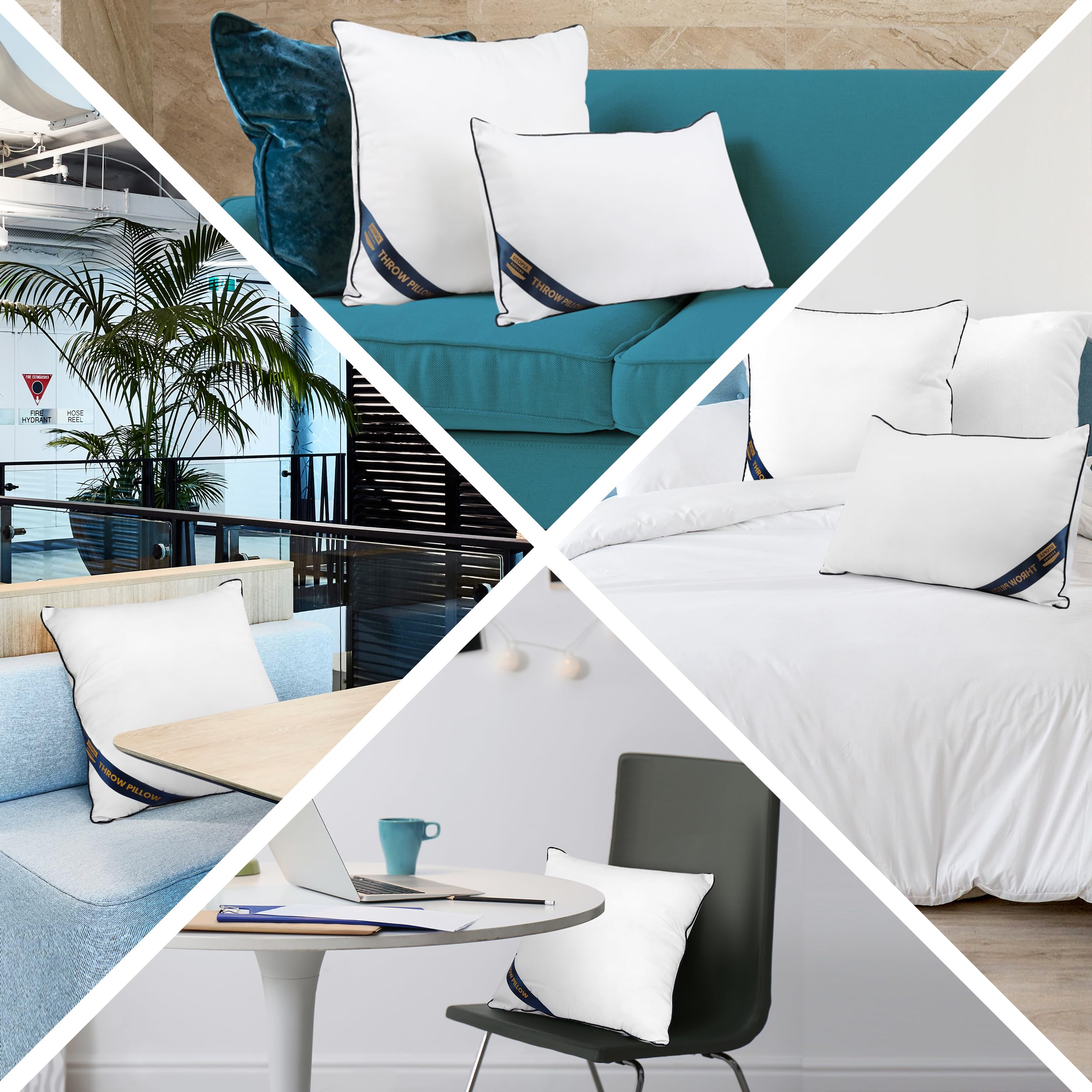 Utopia Bedding 20x20 pillow insert on a sofa for immediate styling