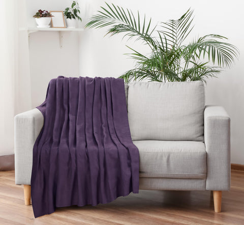 Utopia Bedding plum blanket in cozy bedroom setting for restful evenings