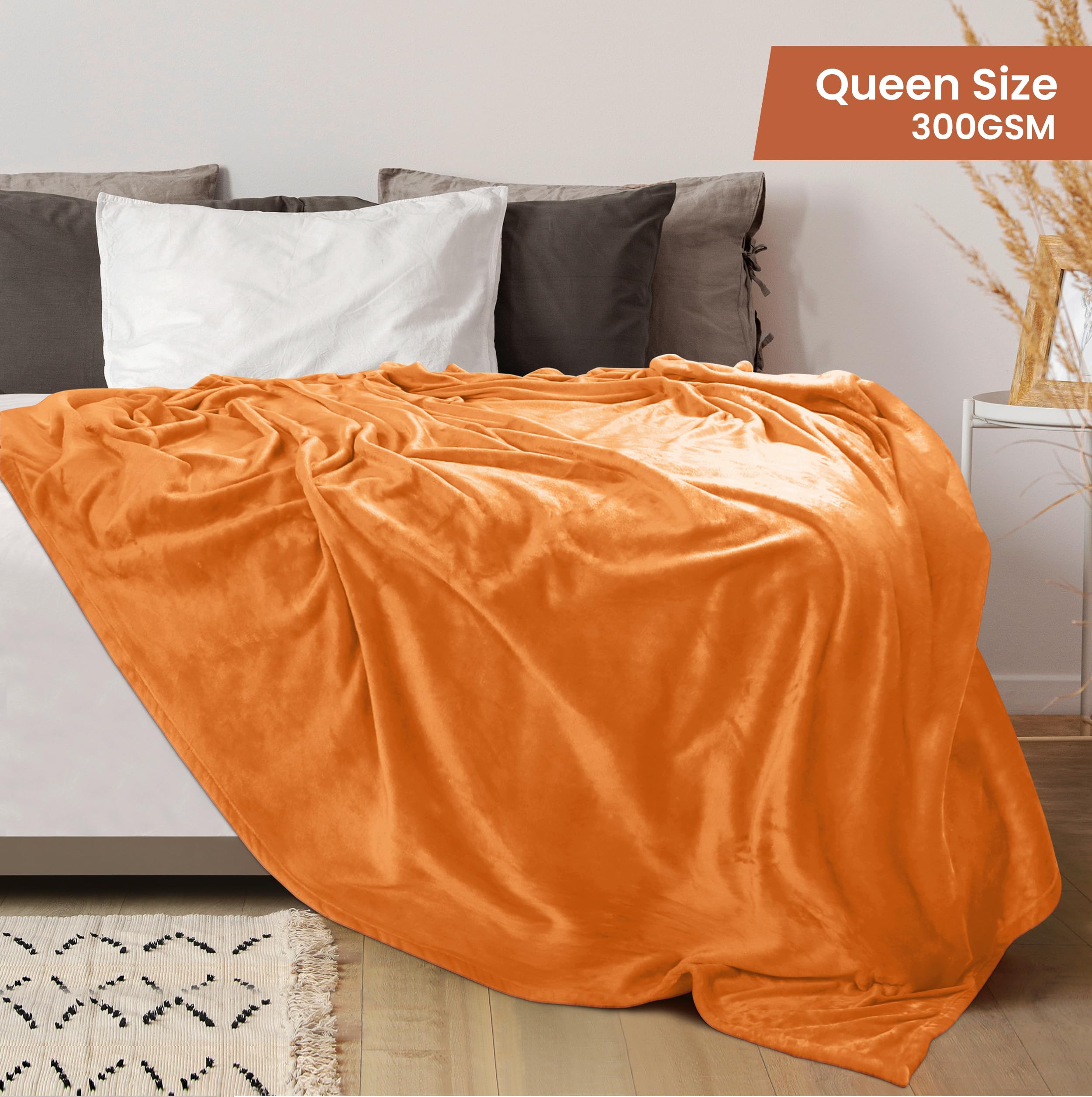 Utopia Bedding plush microfiber blanket folded, highlighting soft texture and color.