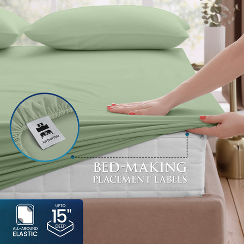 Utopia Bedding sage pillowcase delivers soft finish and easy bedtime routine