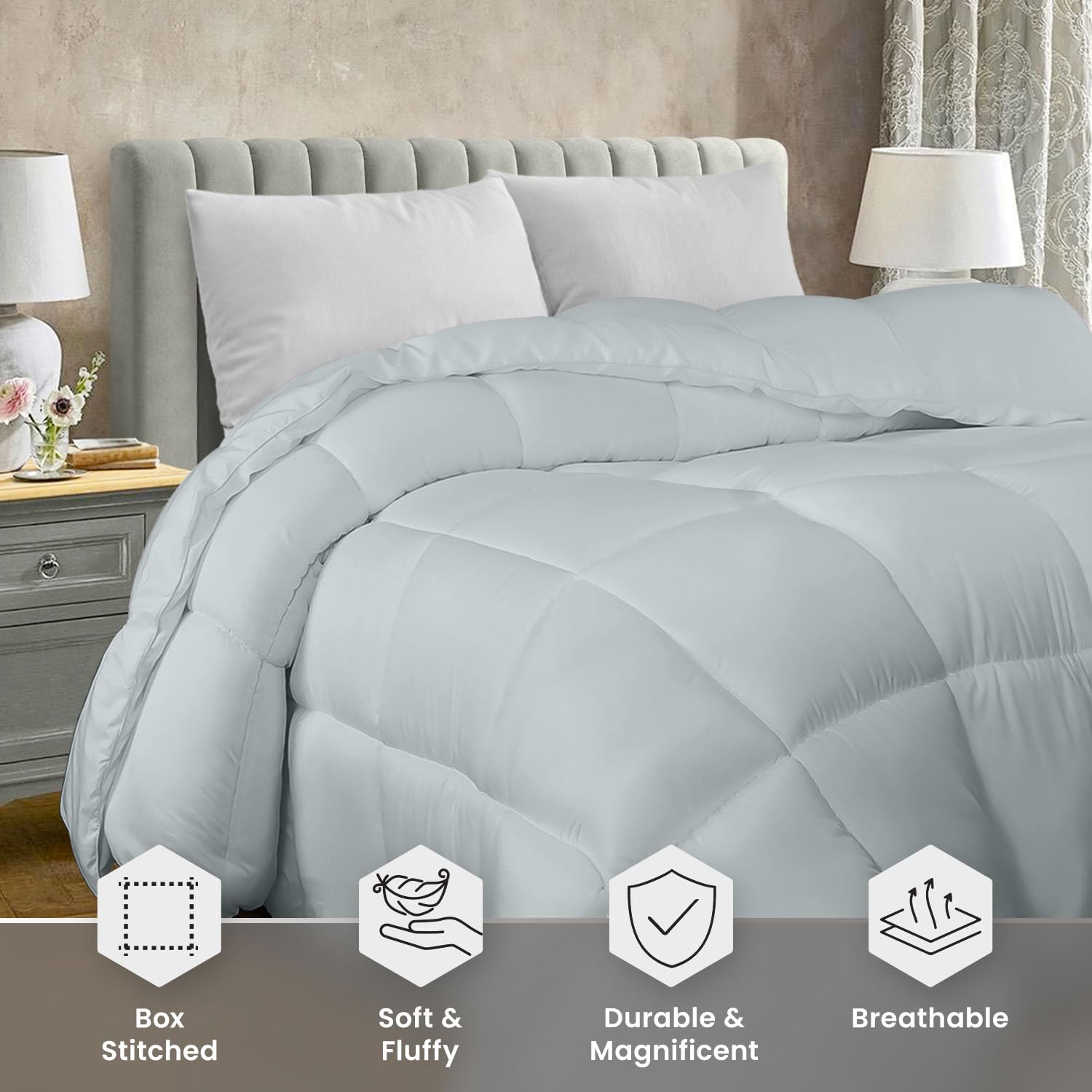 Utopia Bedding queen 88x88 size provides full coverage on standard beds