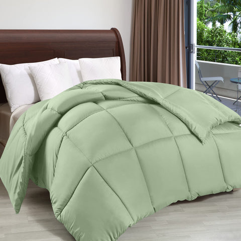 Utopia Bedding queen comforter 88 by 88 inches provides full bed coverage.