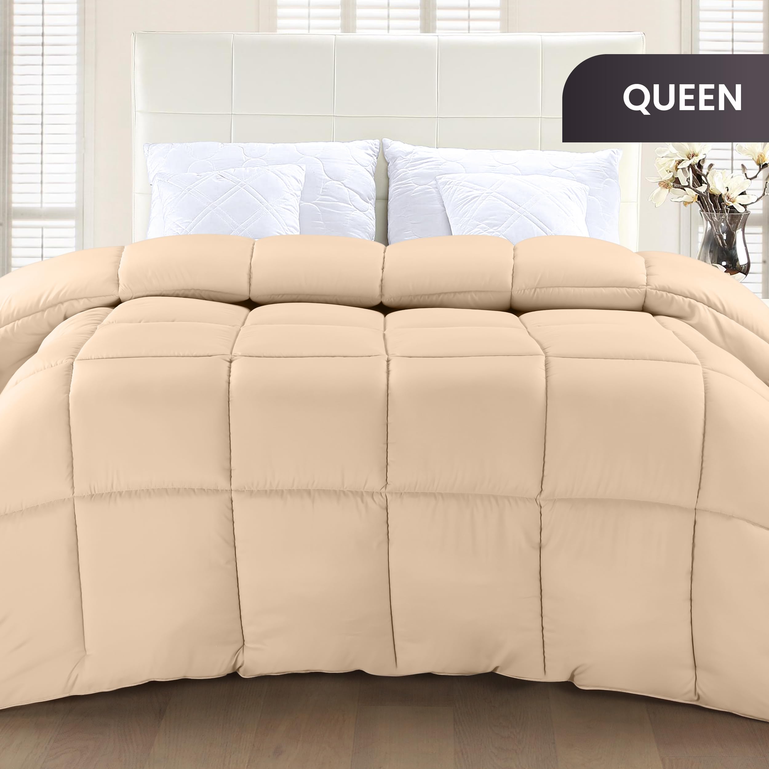 Utopia Bedding box-stitch detail shows even fill distribution for lasting loft.