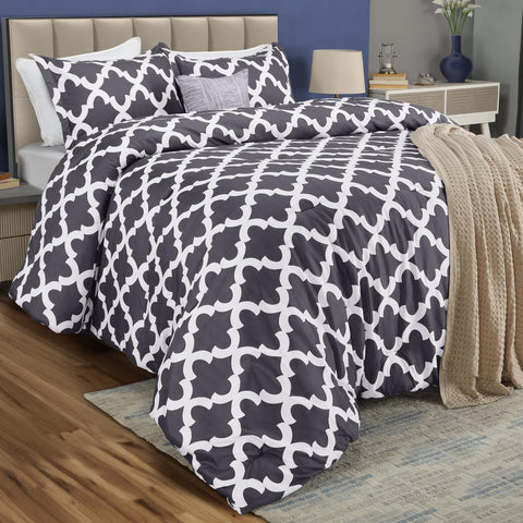 Utopia Bedding queen comforter grey in plush fabric for warmth.