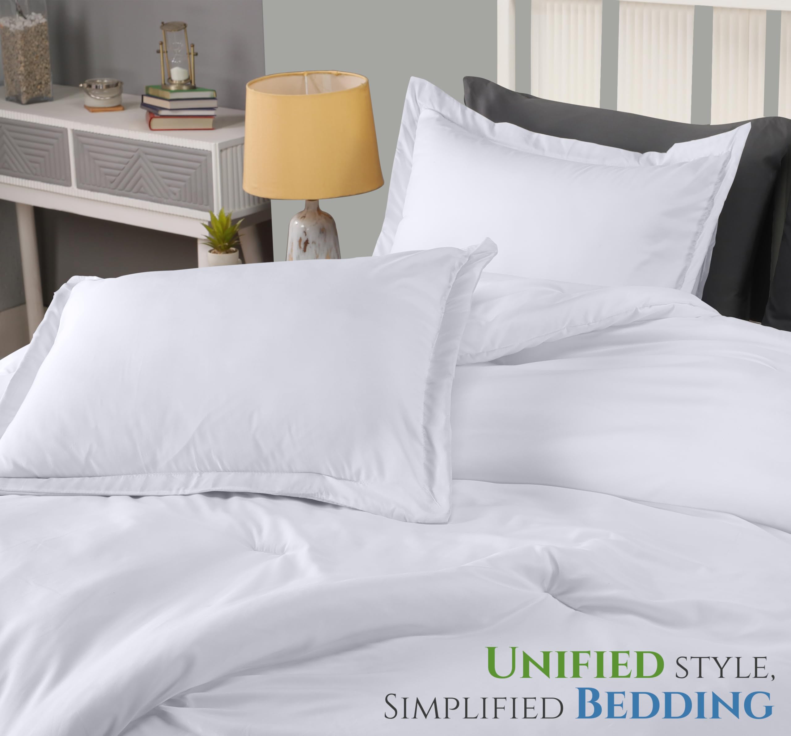 Utopia Bedding Queen Comforter Set draped on bed shows full comfort ensemble