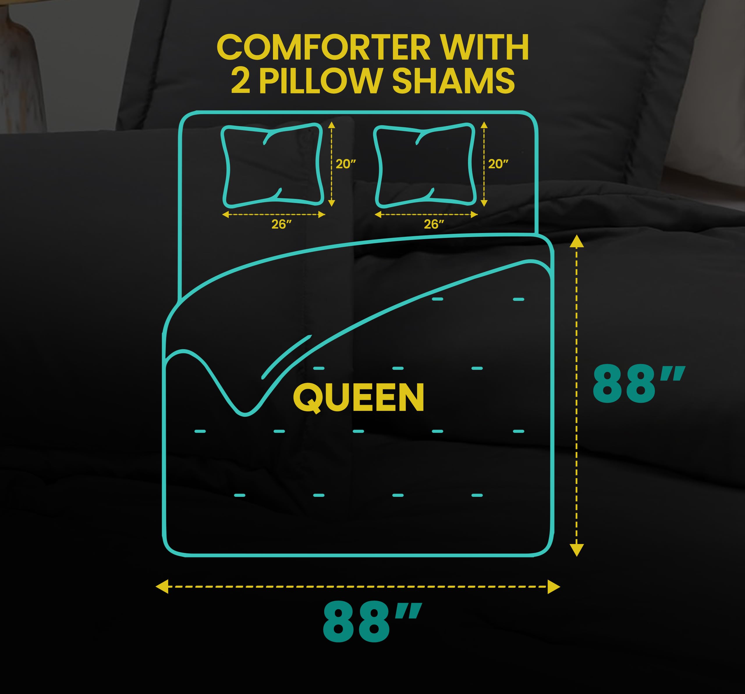 Utopia Bedding queen comforter set in grey on bed, versatile for any room