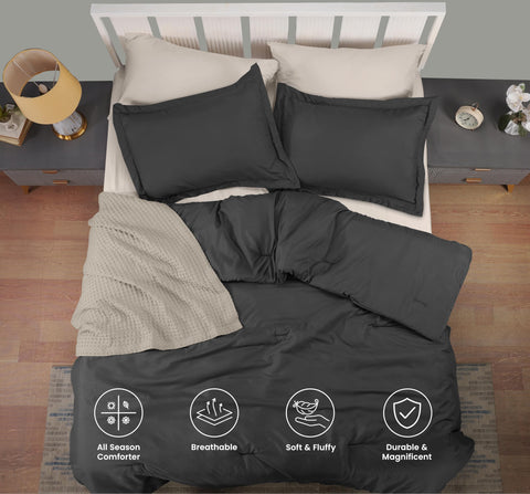 Utopia Bedding queen set with pillow shams visible, premium softness for restful nights