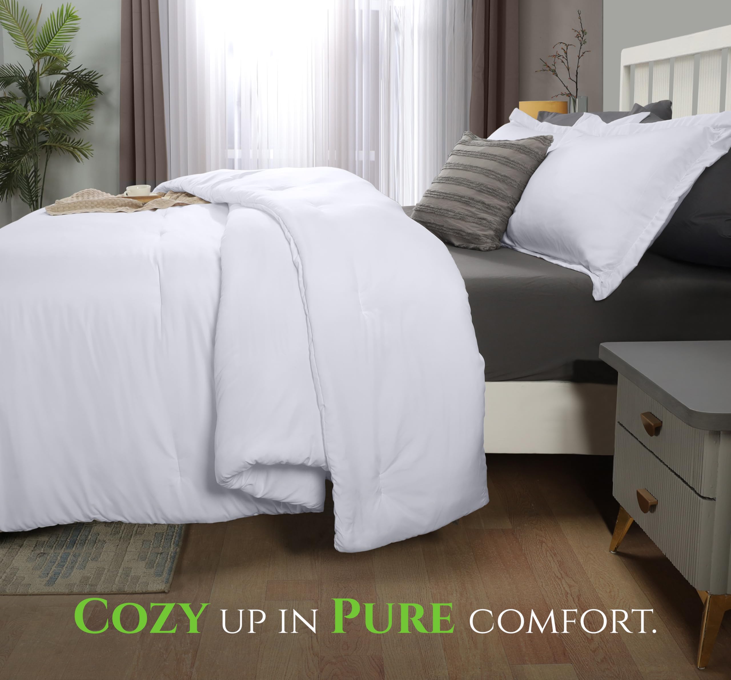 Utopia Bedding Queen Comforter Set pillow shams included with flange complete look
