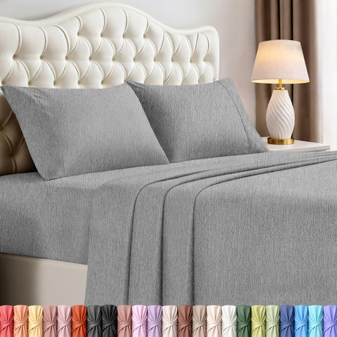 Utopia Bedding queen flat sheet in Heather Grey for a smooth, breathable sleep surface.