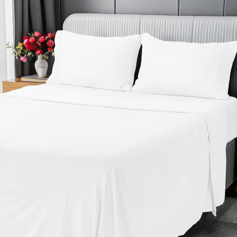 Utopia Bedding queen jersey sheet set fitted sheet with 15-inch pocket for secure fit