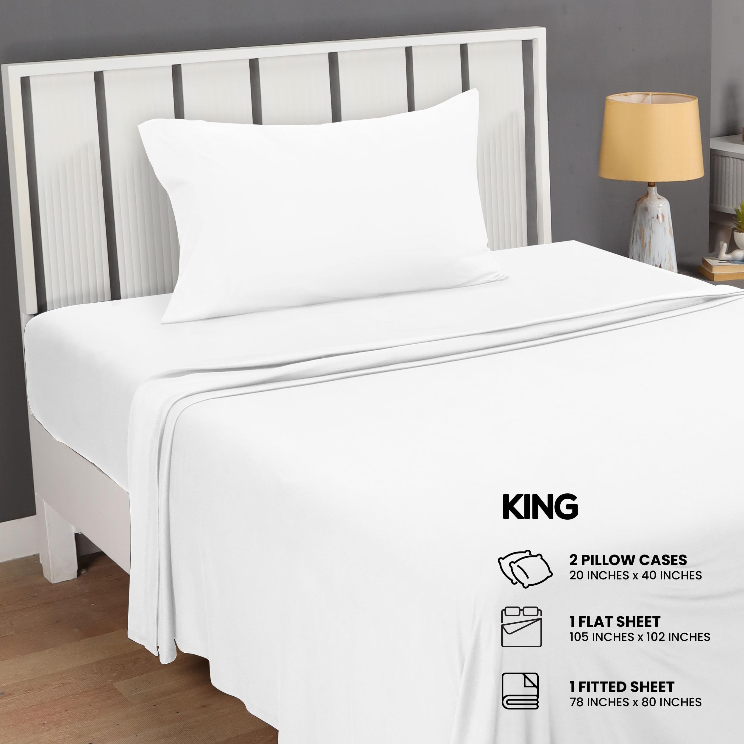 Utopia Bedding queen jersey sheet set flat sheet for all-night comfort