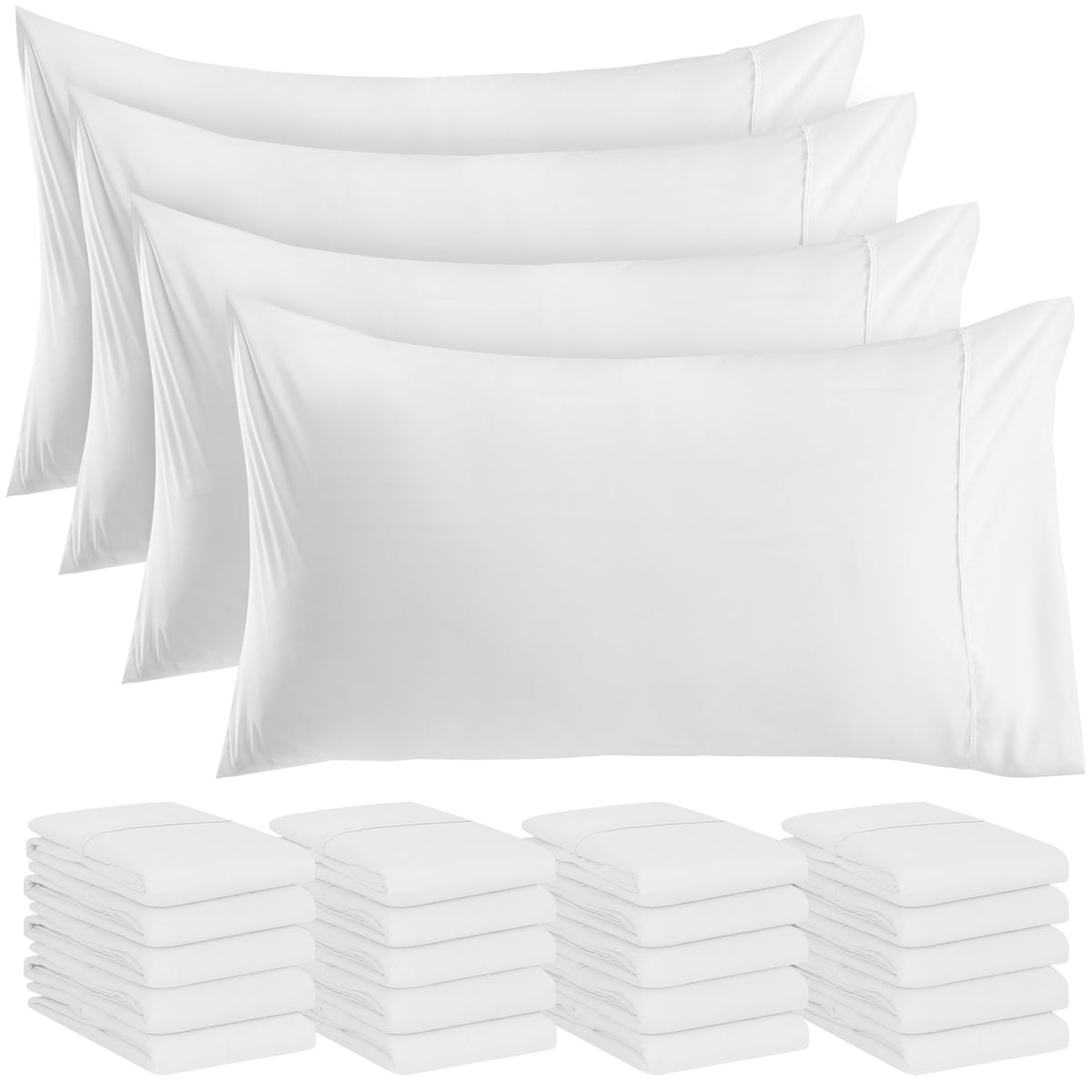 Utopia Bedding queen pillowcases 24-pack packshot for hotels and guests.