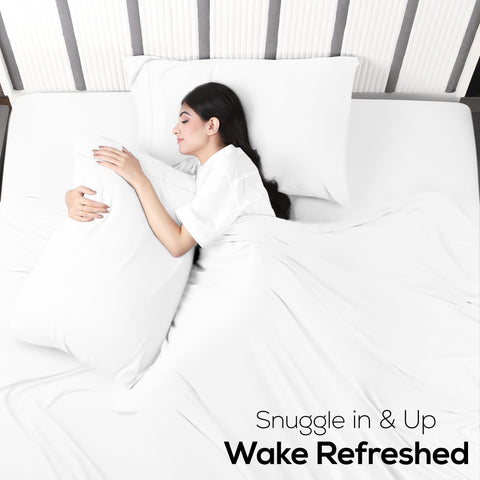 Utopia Bedding bedroom-scene shows versatile all-season styling with plush texture.
