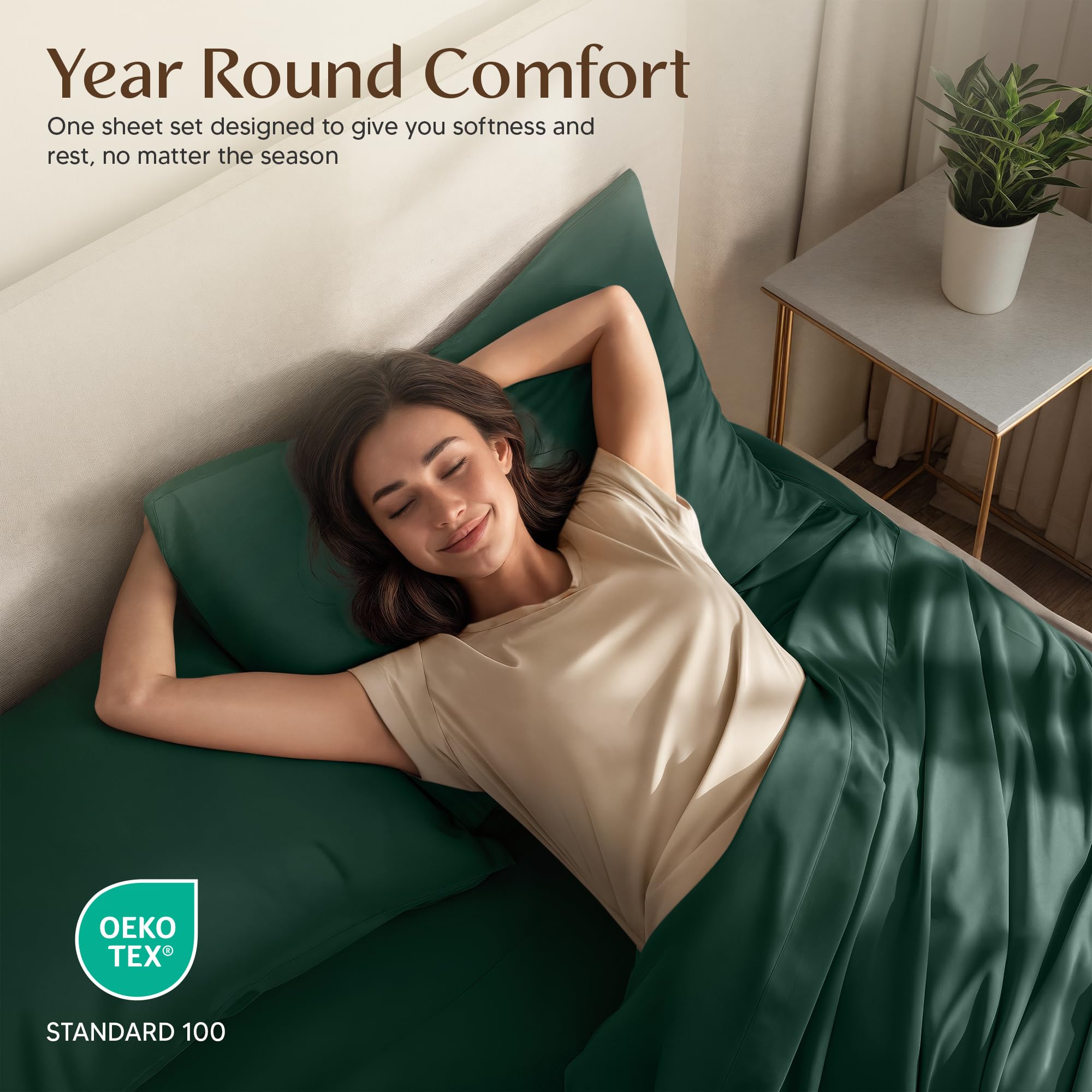 Utopia Bedding emerald green color swatch shows stylish bed decor options.
